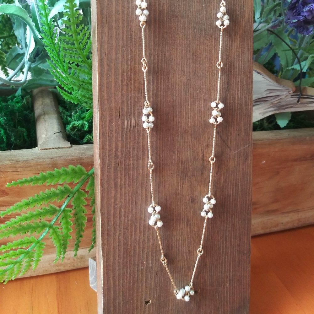 Vintage Avon Tiny Pearl Clusters Necklace